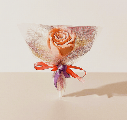 Róża pomarańczowej lub truskawkowej czekolady 1